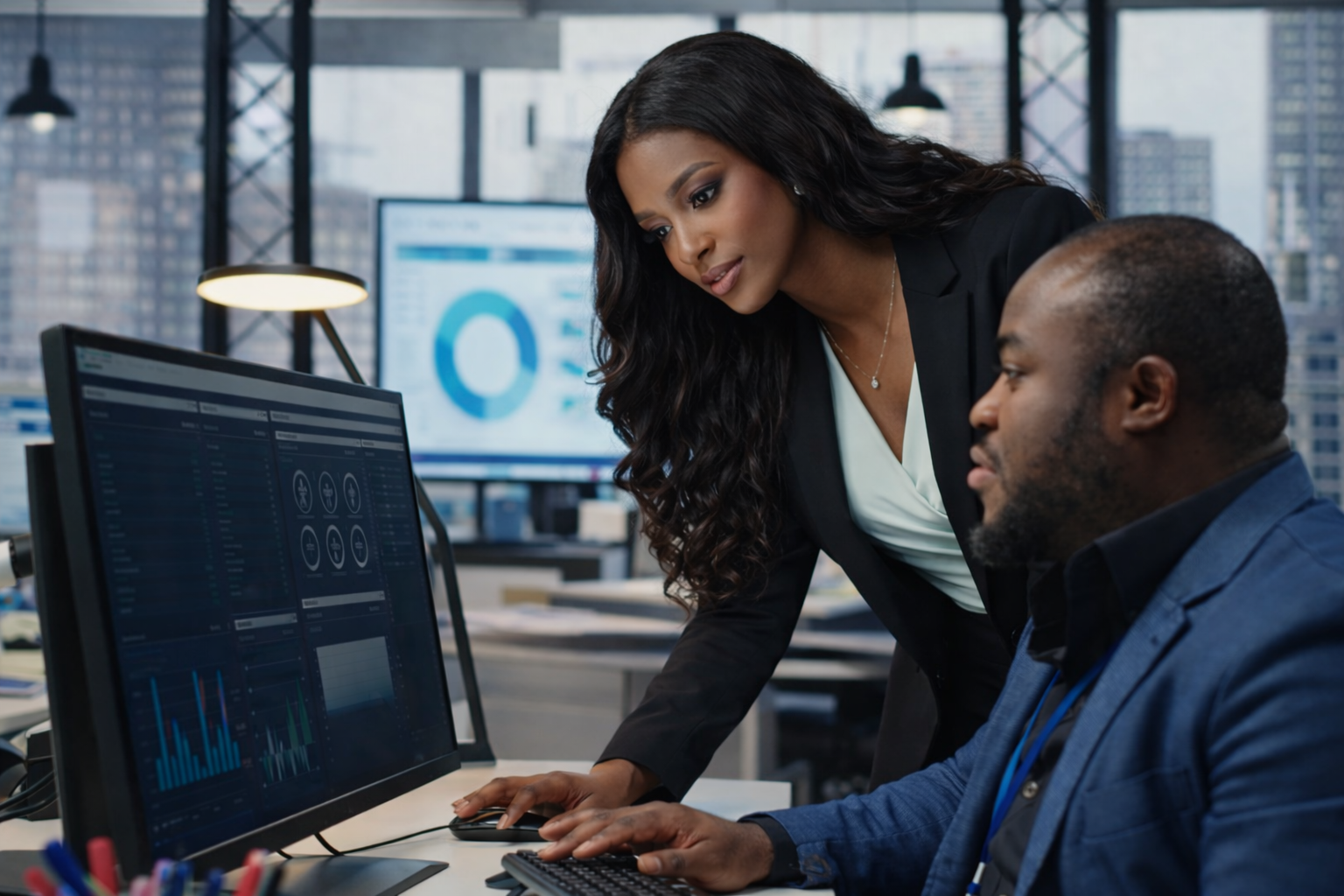 Engineer reviewing cloud and AI workflow on screen